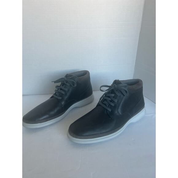 NWOT Rockport Mens Castlerock Chukka Leather Gray White Lace Up Ankle Boots 10.5 - Picture 1 of 10